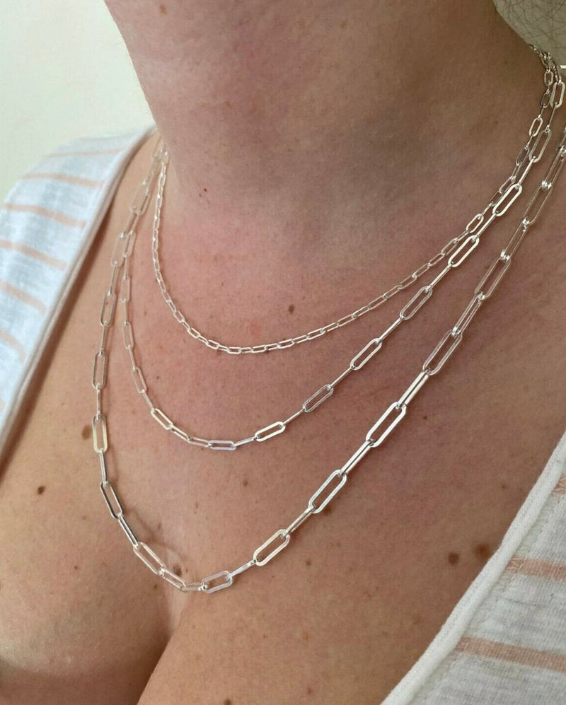 Italian Sterling Silver Paper Clip Link Necklace | Ross-Simons